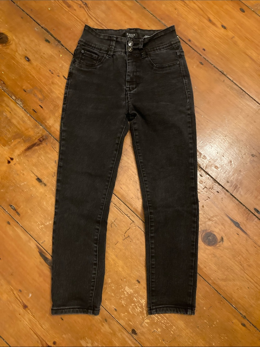 Curve Appeal 2 pair of Women’s Petite Jeans Light Blue and Black Size:2/26 - Picture 5 of 8